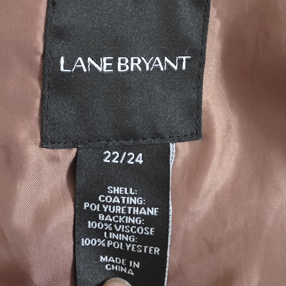 Lane Bryant Penny Brown Faux Leather Jacket Size 22/24 - Picture 13 of 15